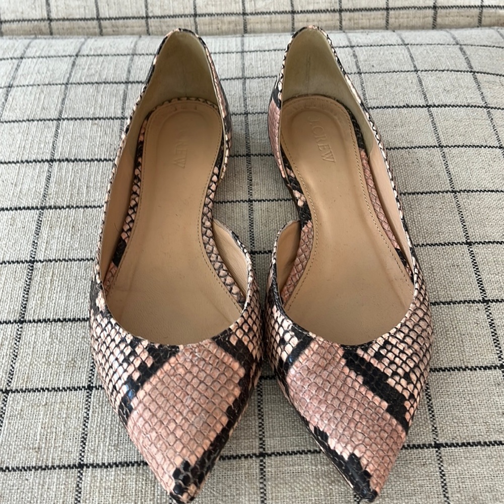 JCREW Pink Snakeskin ballet flats